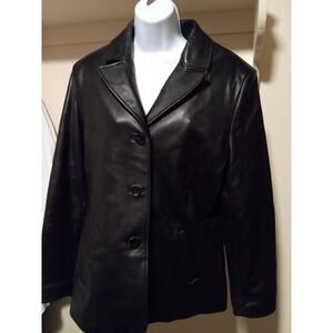 Pelle Studio Wilsons Leather Jacket Black Women's Size Large ‎ Button